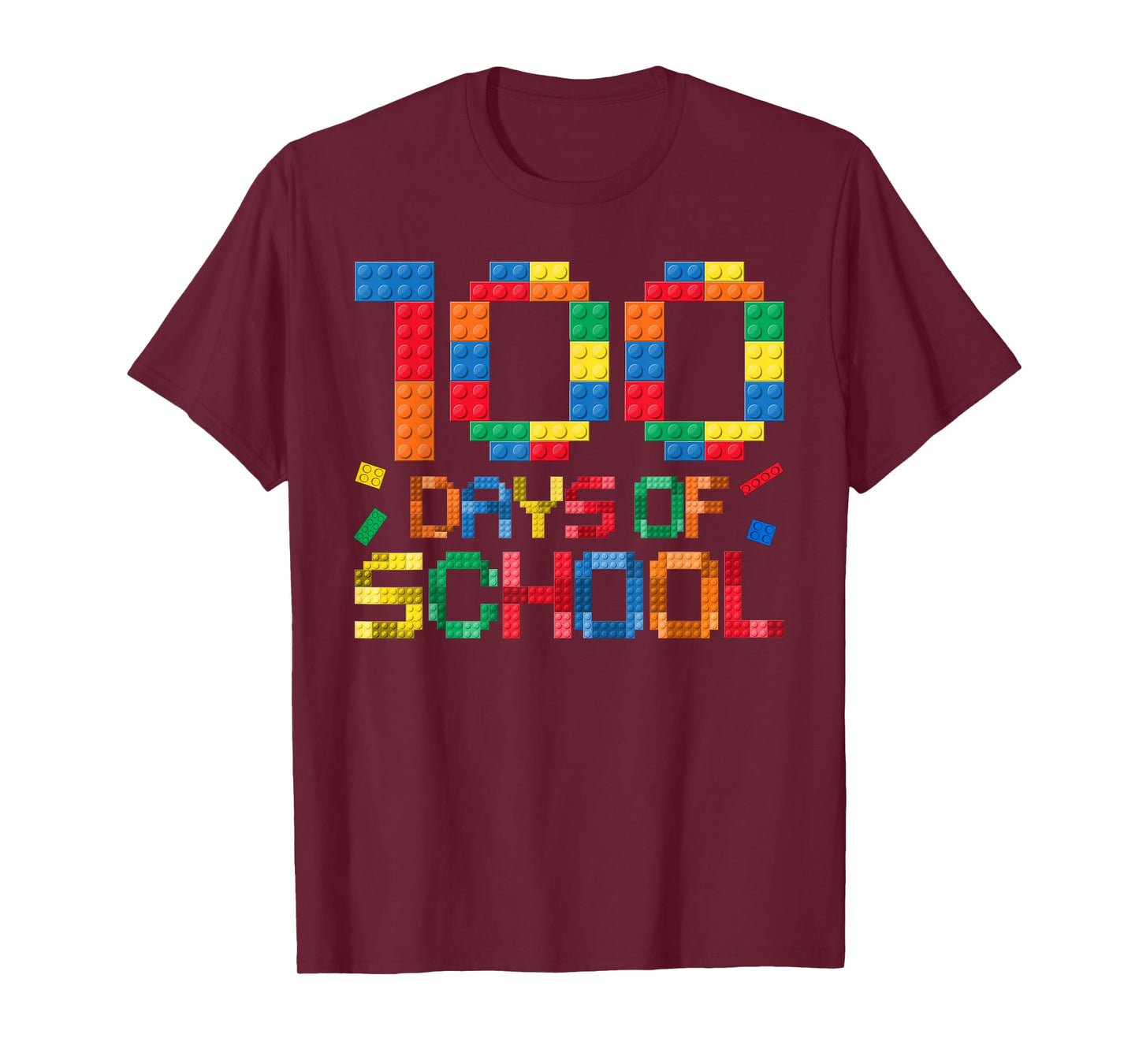 Master Builder 100 Days of School Shirt Kids Building Blocks T-Shirt