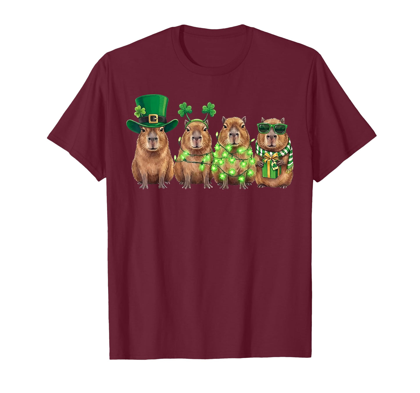 Capybara St Patricks Day Funny Capybaras Lover Men Kids T-Shirt