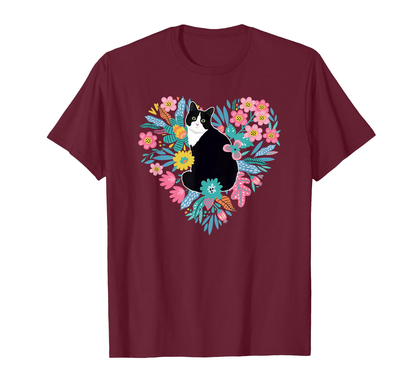 Tuxedo Cat Flowers Tuxedo Cat Owner Tuxedo Cat Lover T-Shirt