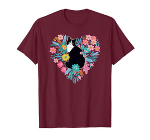 Tuxedo Cat Flowers Tuxedo Cat Owner Tuxedo Cat Lover T-Shirt