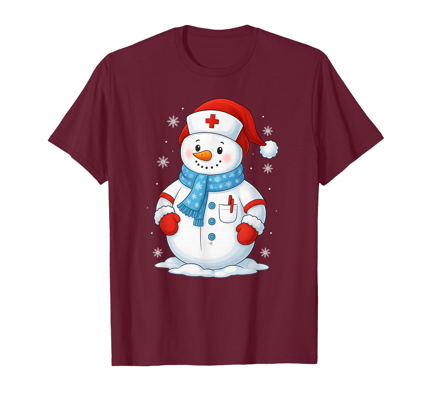 Snowman Nurse Christmas Nursing Holiday Winter RN LPN CNA T-Shirt