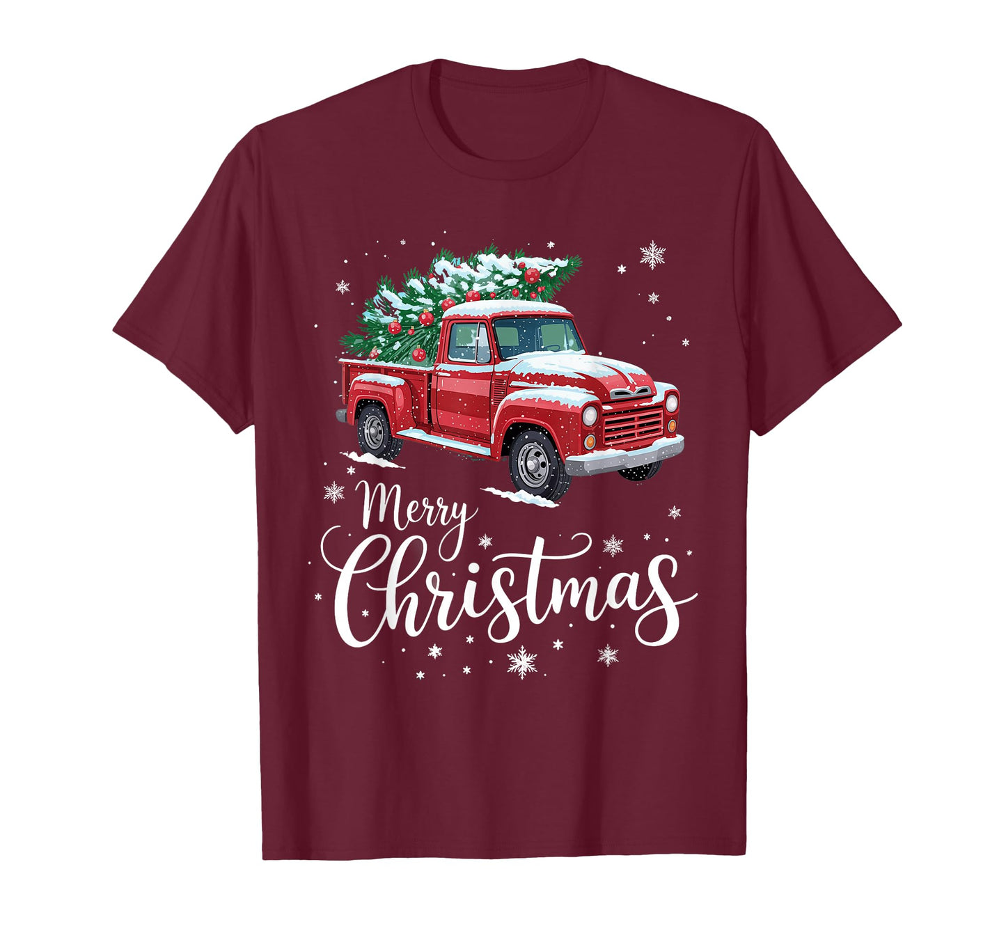 Merry Christmas Red Truck Family Matching Christmas T-Shirt