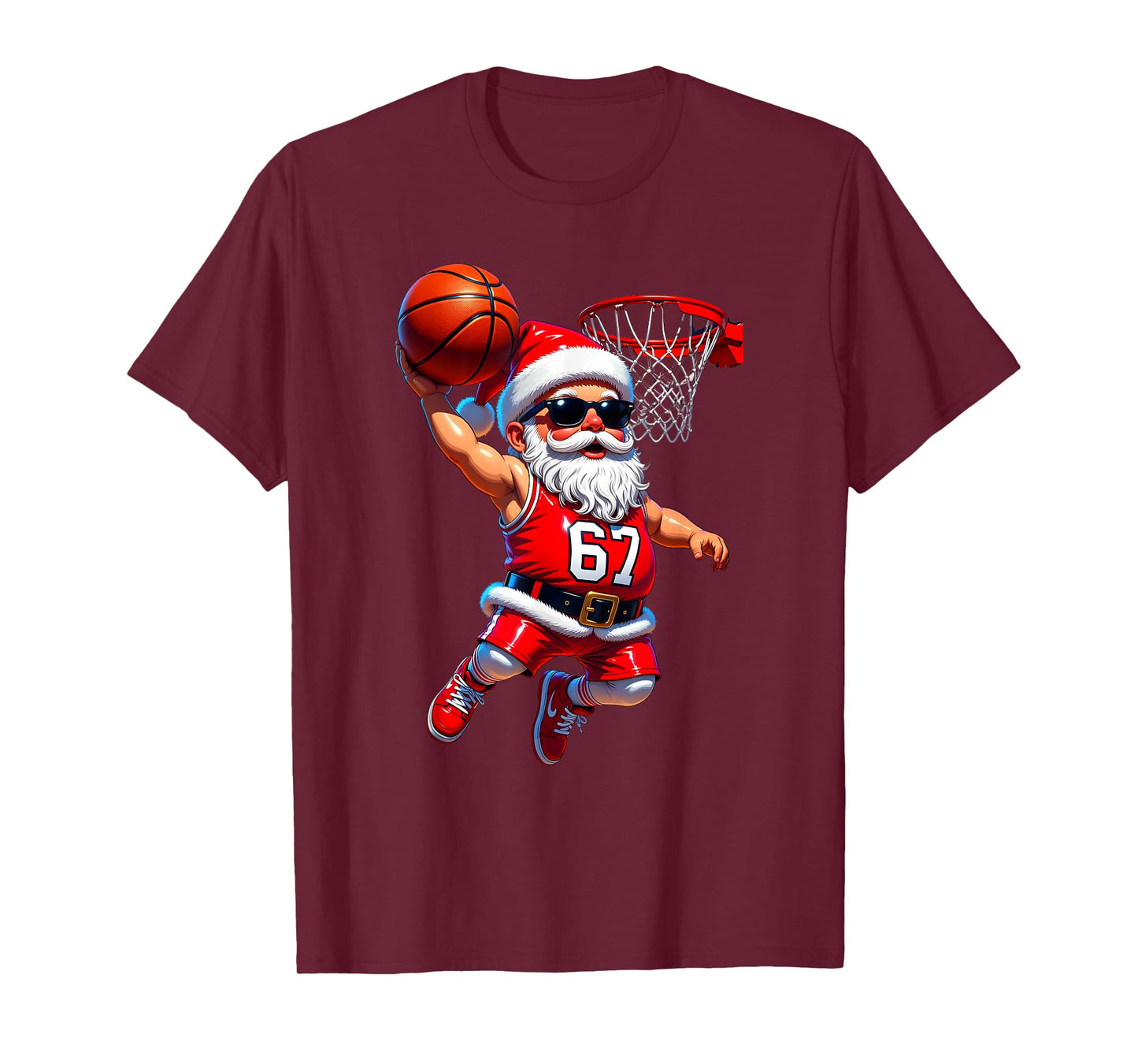 67 Basketball Santa Six Seven Meme Christmas Sport Mens Boys T-Shirt