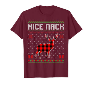 Retro Nice Rack Ugly Christmas Sweater Couples Matching Xmas T-Shirt