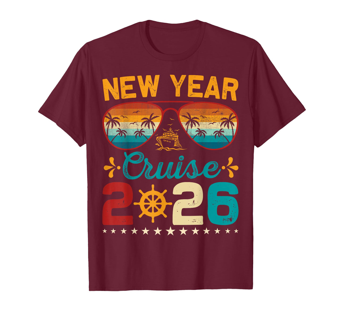 Vintage New Year Cruise 2026 Family Matching NYE Celebration T-Shirt
