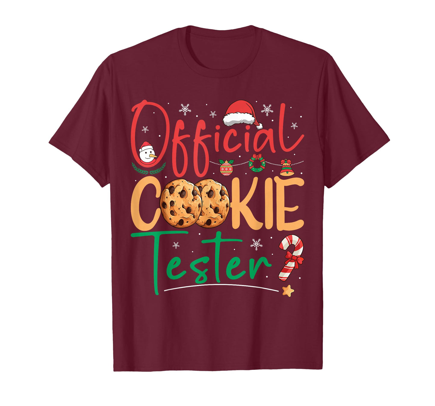 Official Cookie Tester Funny Christmas Pajamas Xmas Matching T-Shirt
