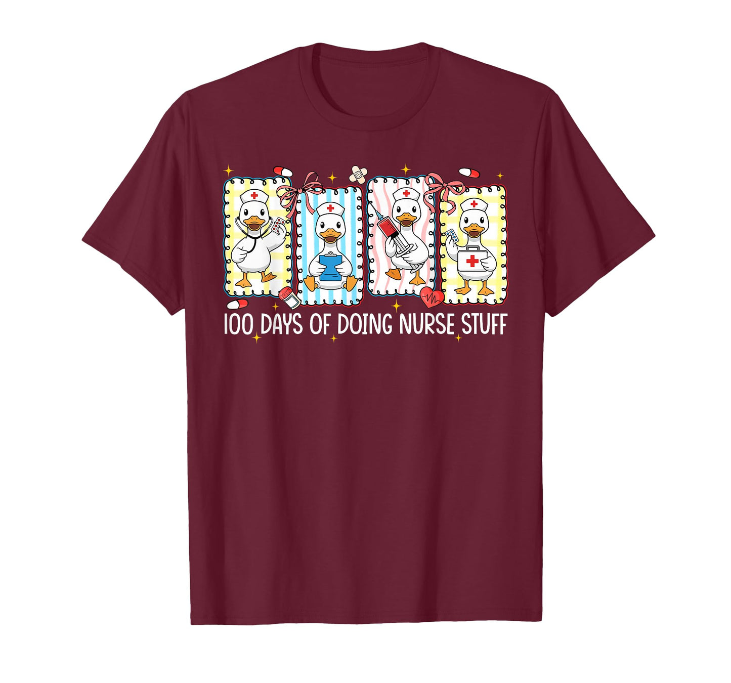 100 Days of Doing School Nurse Stuff Silly Goose Girl Women T-Shirt