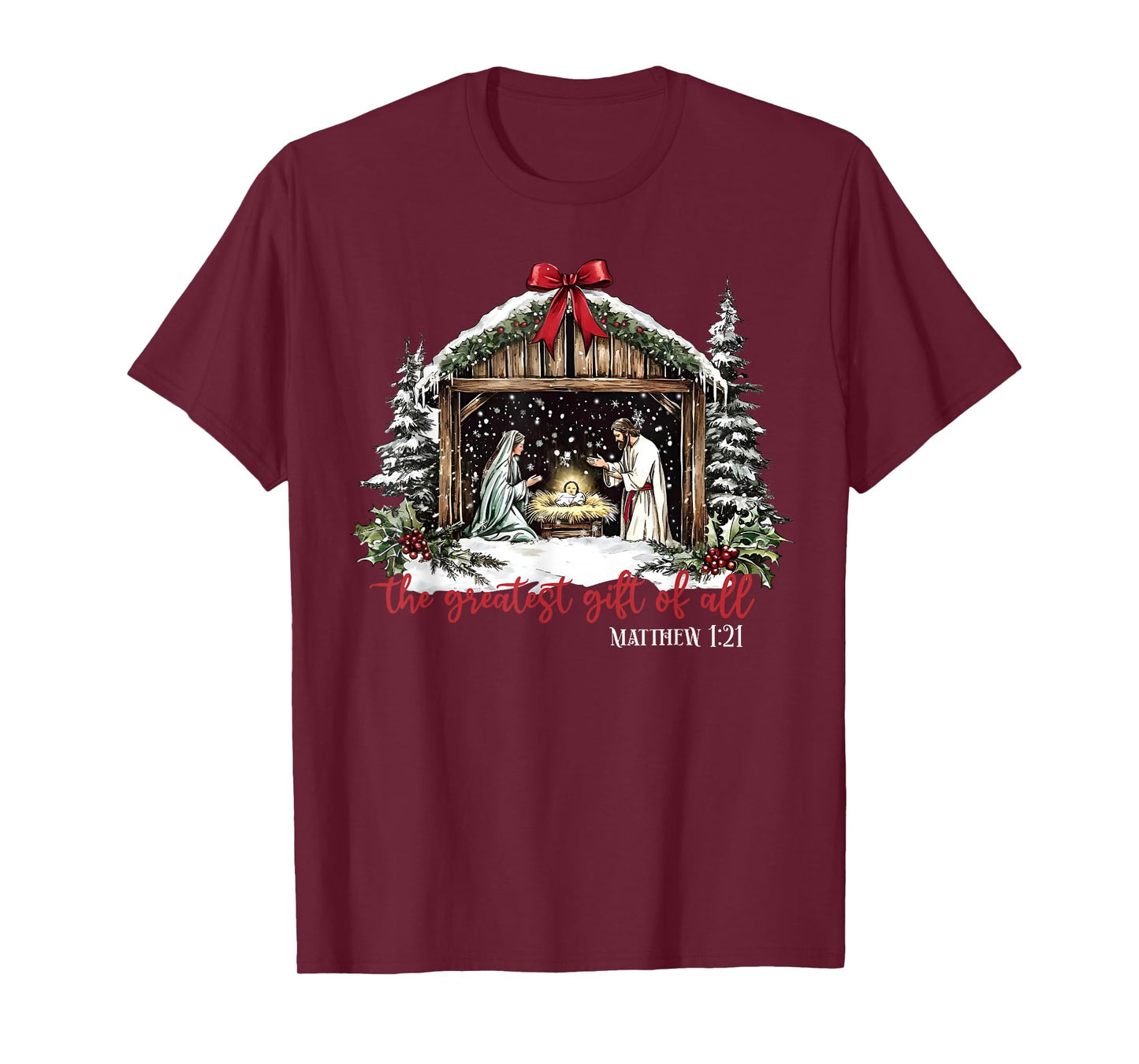 The Greatest Gift of All Jesus Baby Christian Xmas Christmas T-Shirt