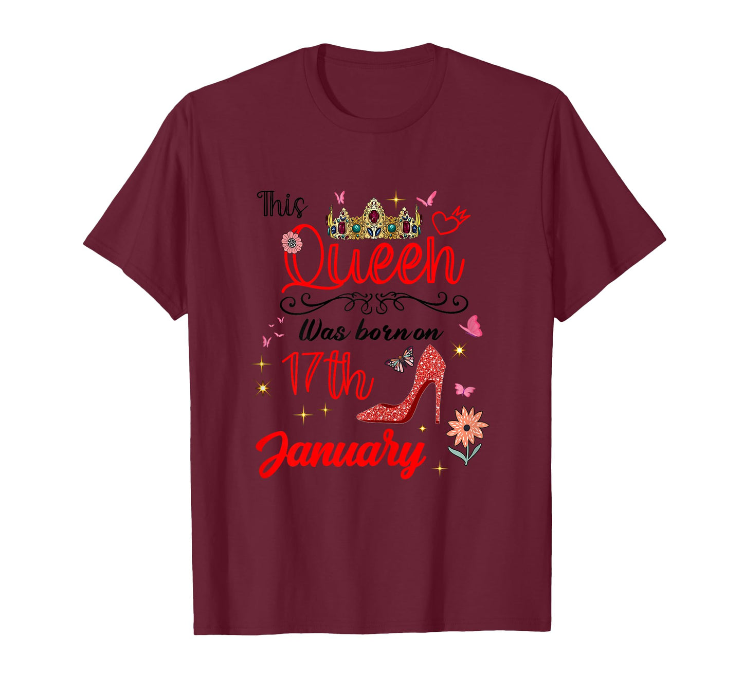 January 17 Birthday This Queen was Born on January 17th T-Shirt