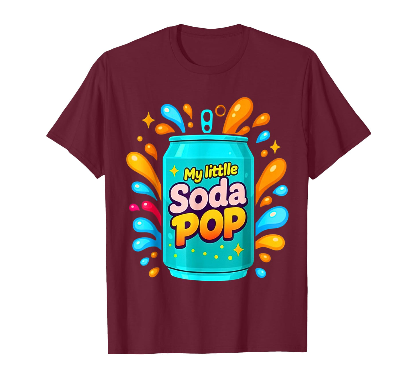 Soda Pop Cartoon Splash Cute Retro Beverage Joke T-Shirt