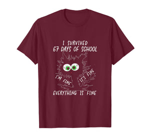 I Survived 67 Days of School Funny Six Seven Meme T-Shirt