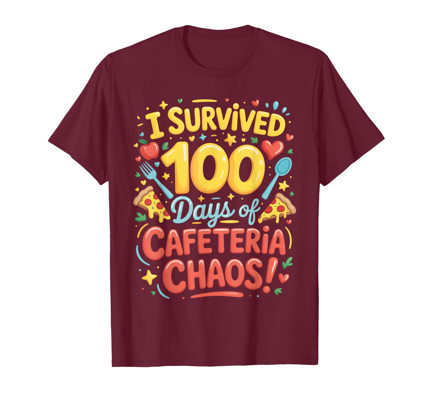 I Survived 100 Days of School Cafeteria Chaos Lunch Lady T-Shirt