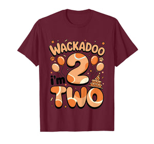 Wackadoo I'm Two 2nd Birthday Girl Toddler 2 Year Dog Lover T-Shirt