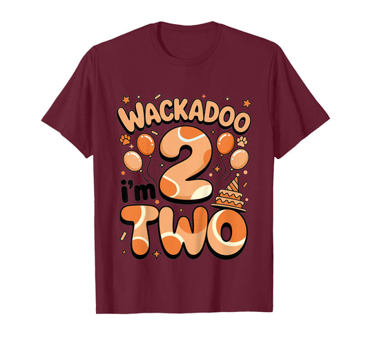Wackadoo I'm Two 2nd Birthday Girl Toddler 2 Year Dog Lover T-Shirt