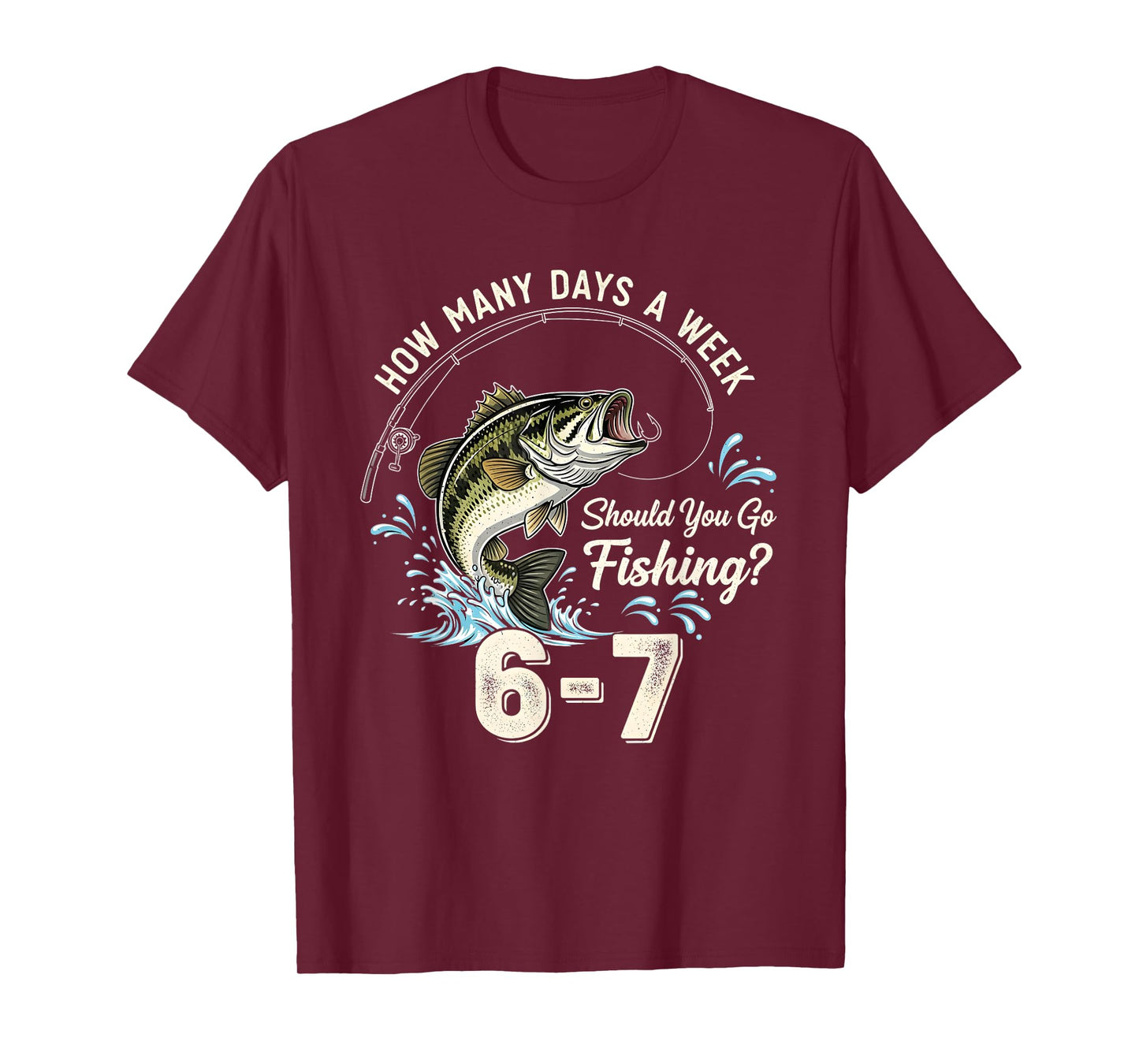 Funny 67 How Many Days A Week Should You Go Fishing 6-7 Meme T-Shirt