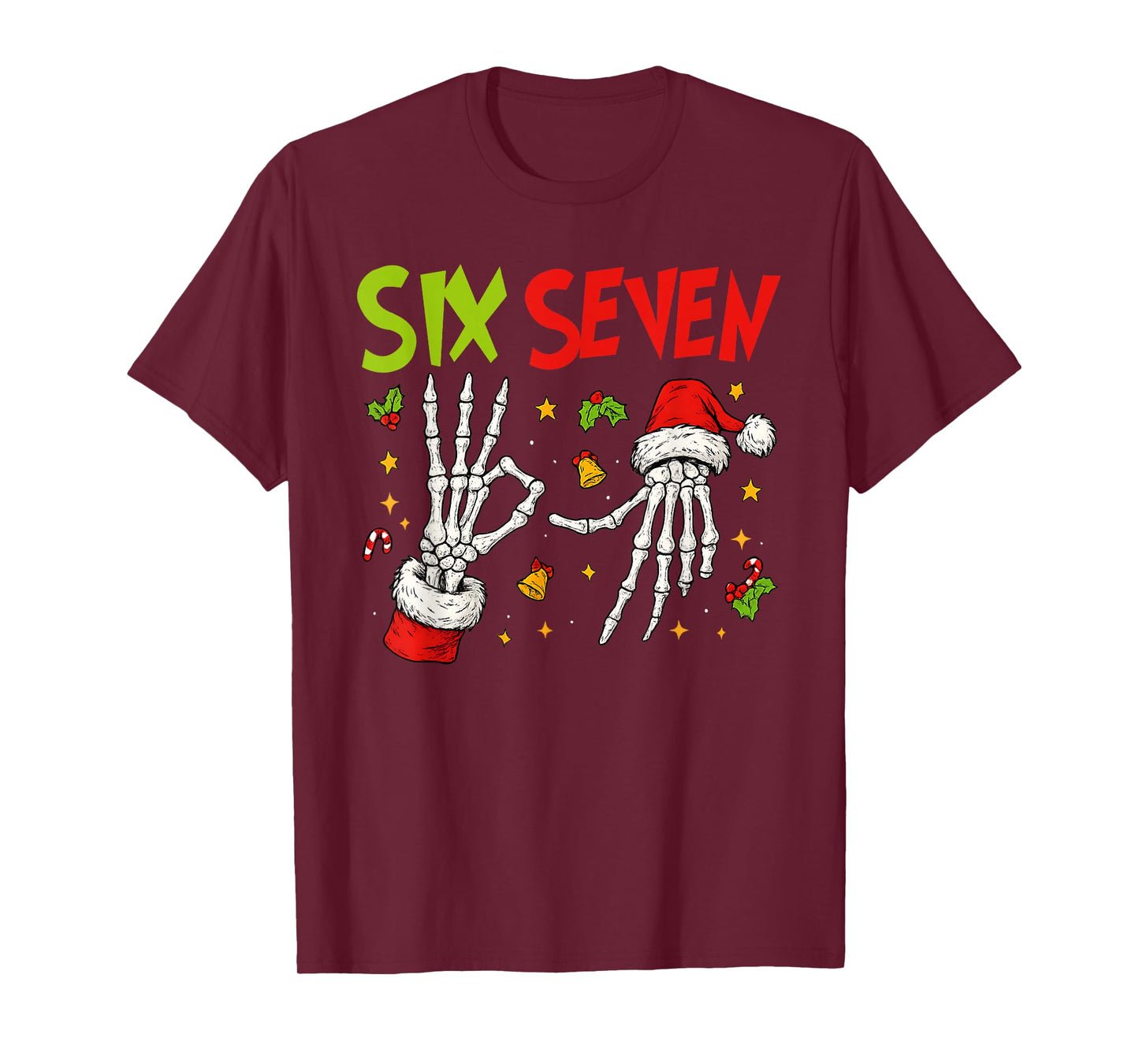 Trending Six Seven Meme Christmas 67 Xmas Men Women Kids T-Shirt