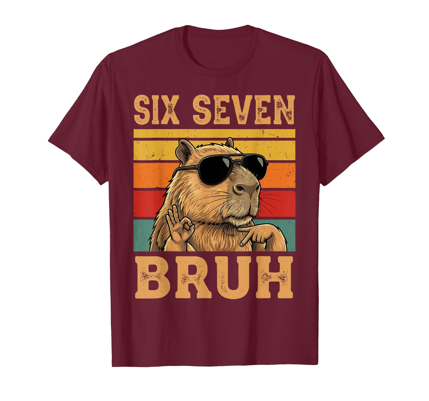 Funny Capybara 67 Meme Six Seven Bruh Boys Teens Kids Girls T-Shirt