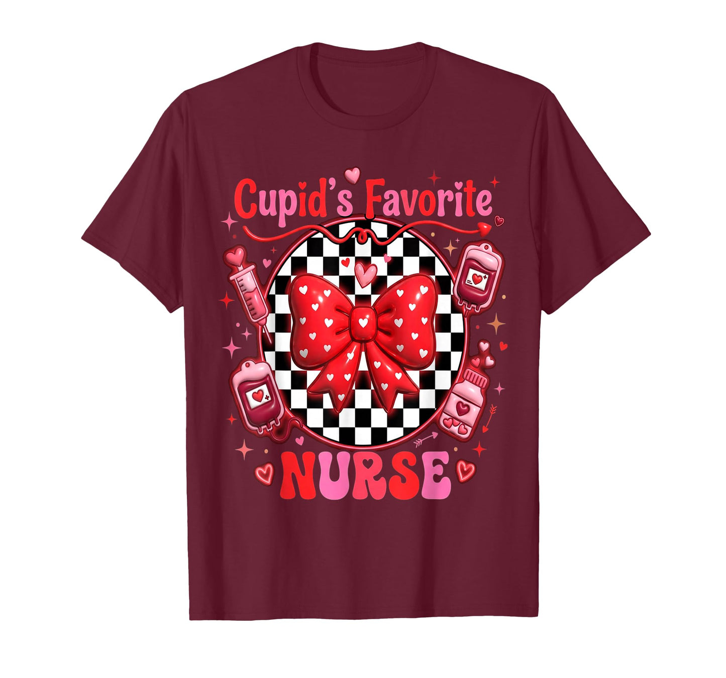 Cute Cupid’s Favorite Nurse Valentine Nursing Hearts Nurses T-Shirt
