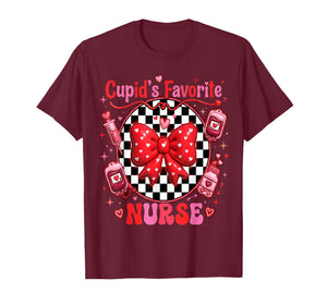 Cute Cupid’s Favorite Nurse Valentine Nursing Hearts Nurses T-Shirt