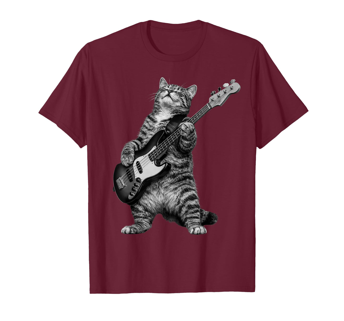 Bass Guitar Cat Retro Bassist Cat Vintage Music T-Shirt
