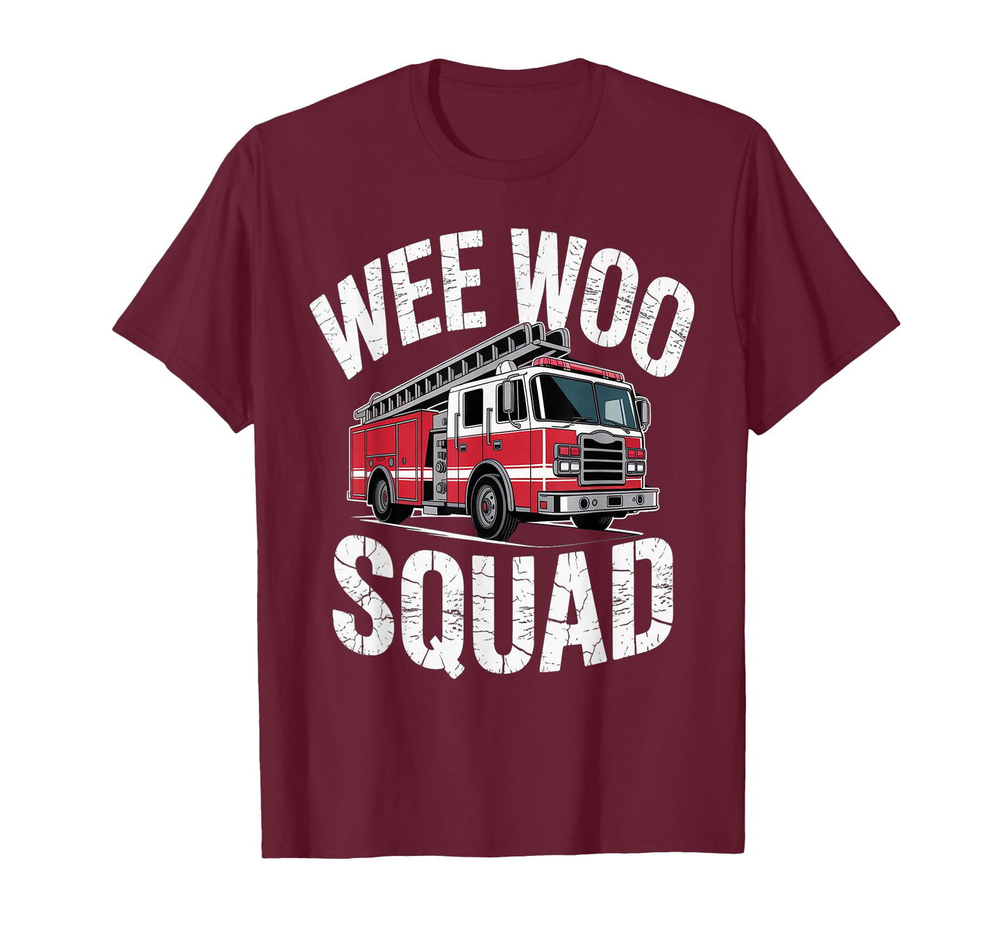Funny Firefighter Humor Tee Wee Woo Squad Fire Truck T-Shirt