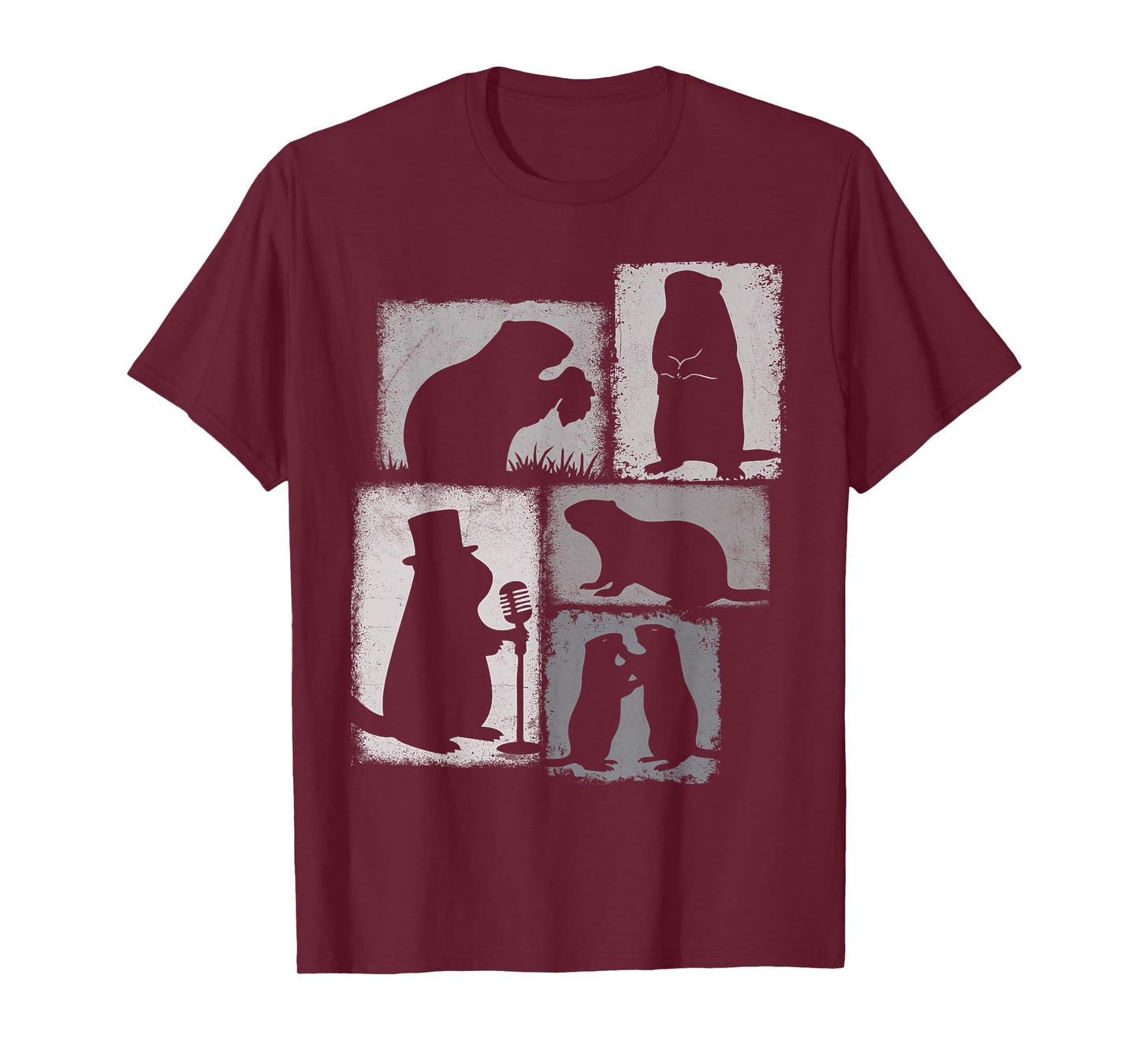 Groundhog Vintage Collage Weather Predictor T-Shirt