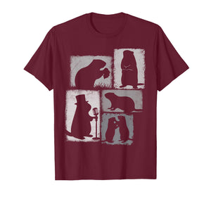 Groundhog Vintage Collage Weather Predictor T-Shirt