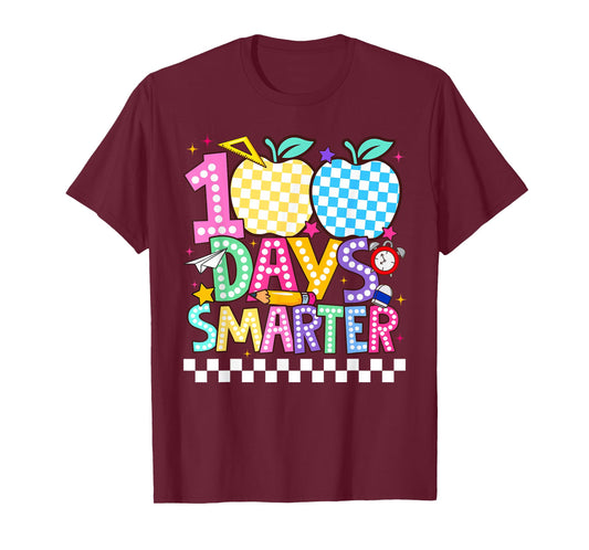 100th Day of School Cute 100 Days Smarter Pencil Apple T-Shirt