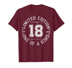 18 Year Old Gifts Vintage 2008 Limited Edition 18th Birthday T-Shirt