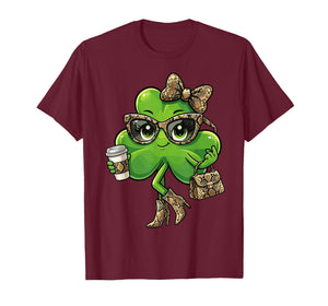 Boujee Shamrock Coffee Lover St Patricks Day for Women T-Shirt
