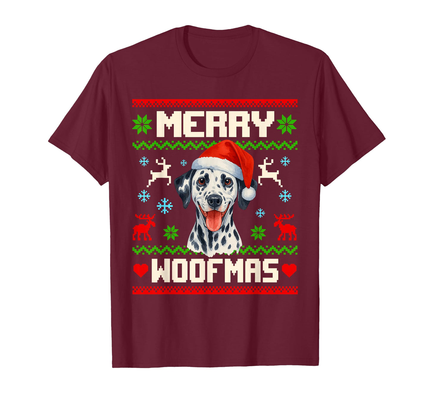 Dalmatian Dog Christmas Ugly Sweater Pet Dog Lover Xmas T-Shirt