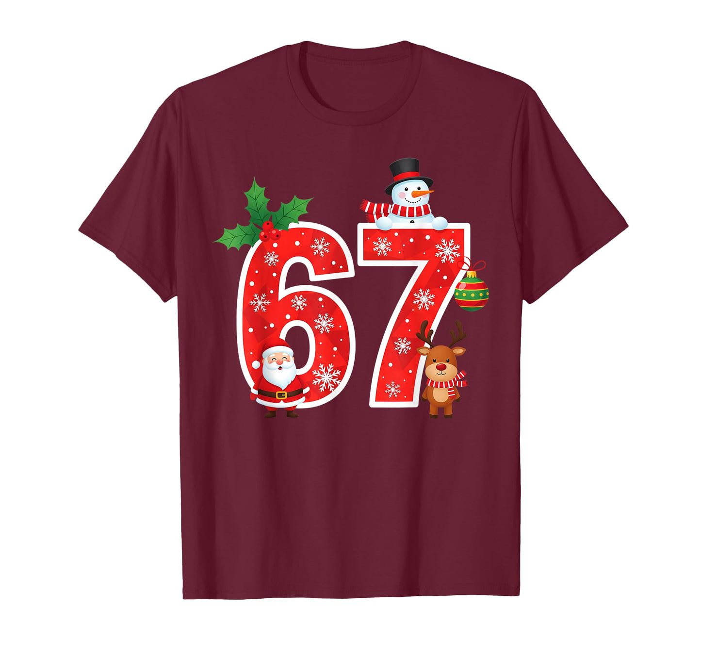 67 Meme Six Seven Christmas Pajamas for Women Men Kids Teen T-Shirt