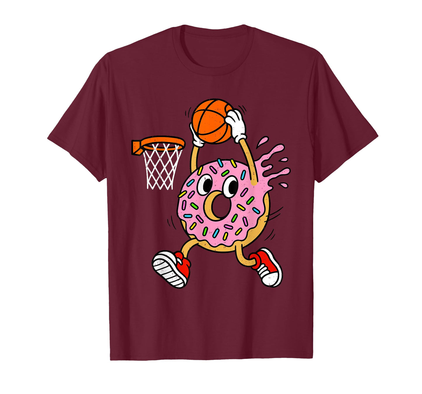 Funny Donut Dunking Basketball Doughnut Food Champ Sports T-Shirt