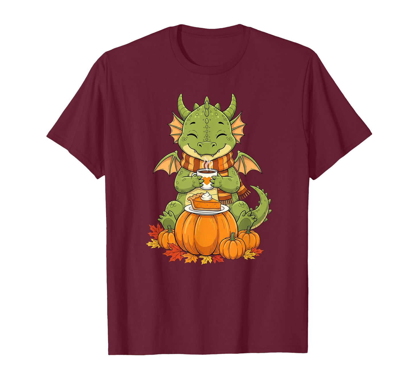 Funny Dragon Coffee Autumn Thanksgiving Womens Mens Kids T-Shirt