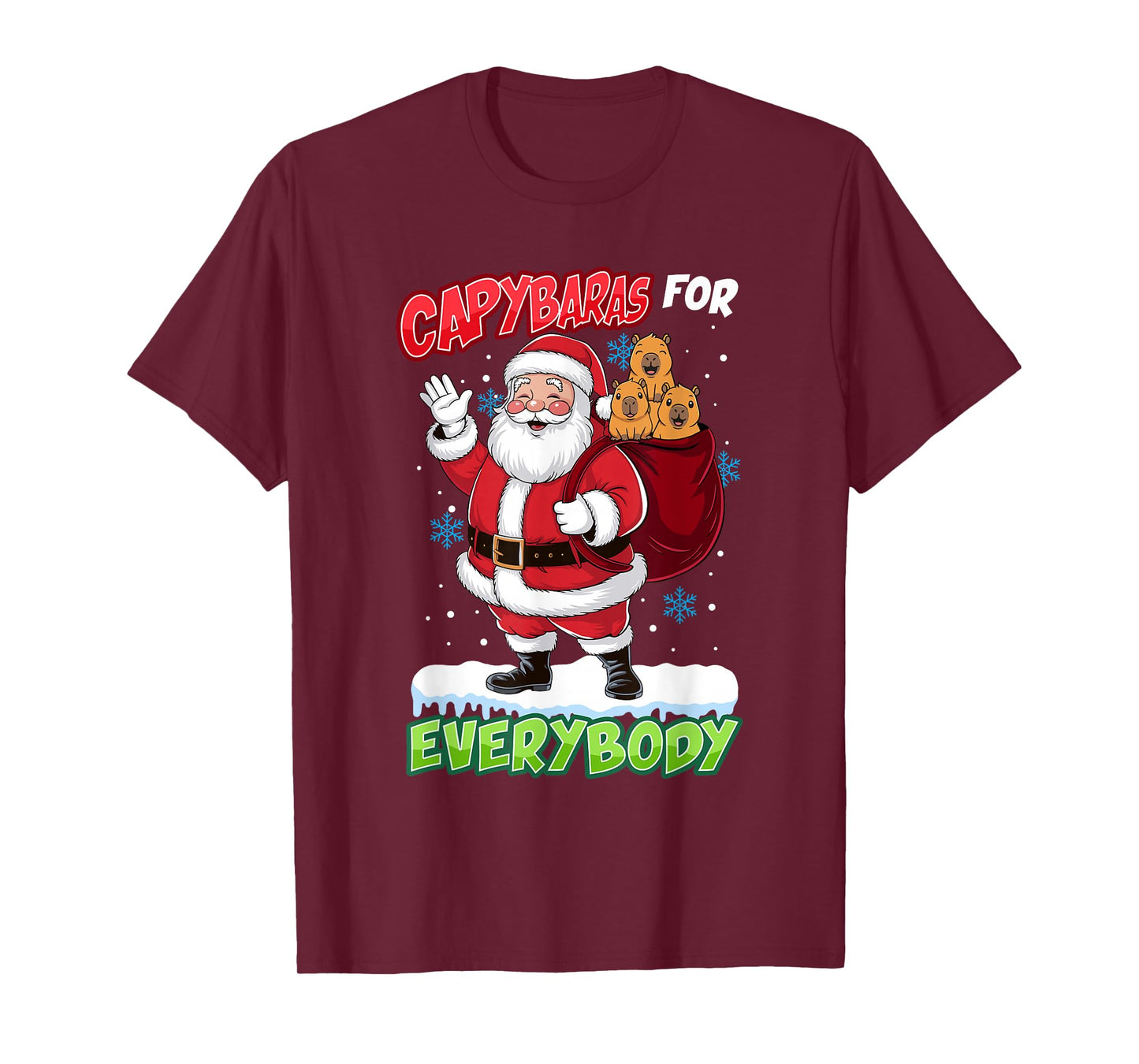 Ugly Christmas Men Kinds Women Funny Capybara T-Shirt