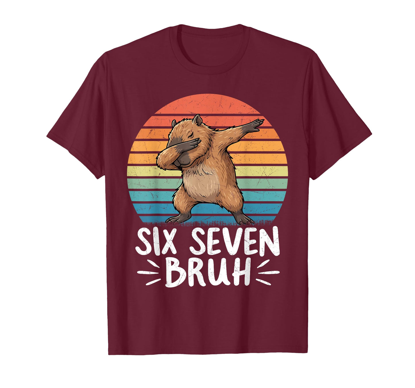 Six Seven Bruh 67 Meme Capybara Funny Capybara for Kids Boys T-Shirt
