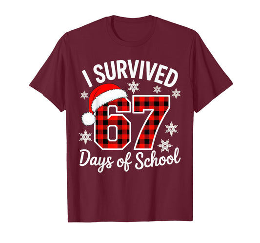 I Survived 67 Days of School Christmas T-Shirt