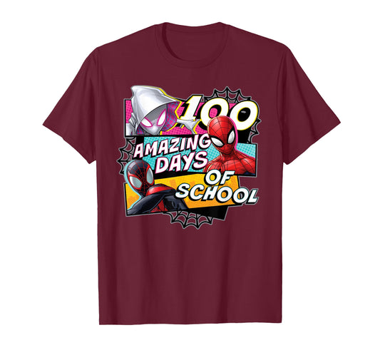 Marvel Super Heroes Team Spidey 100 Days of School 100th Day T-Shirt