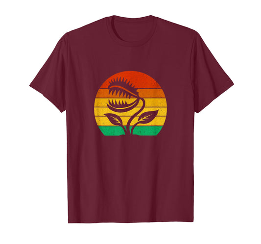 Carnivorous Plant Venus Fly Trap Design Vintage Sunset T-Shirt