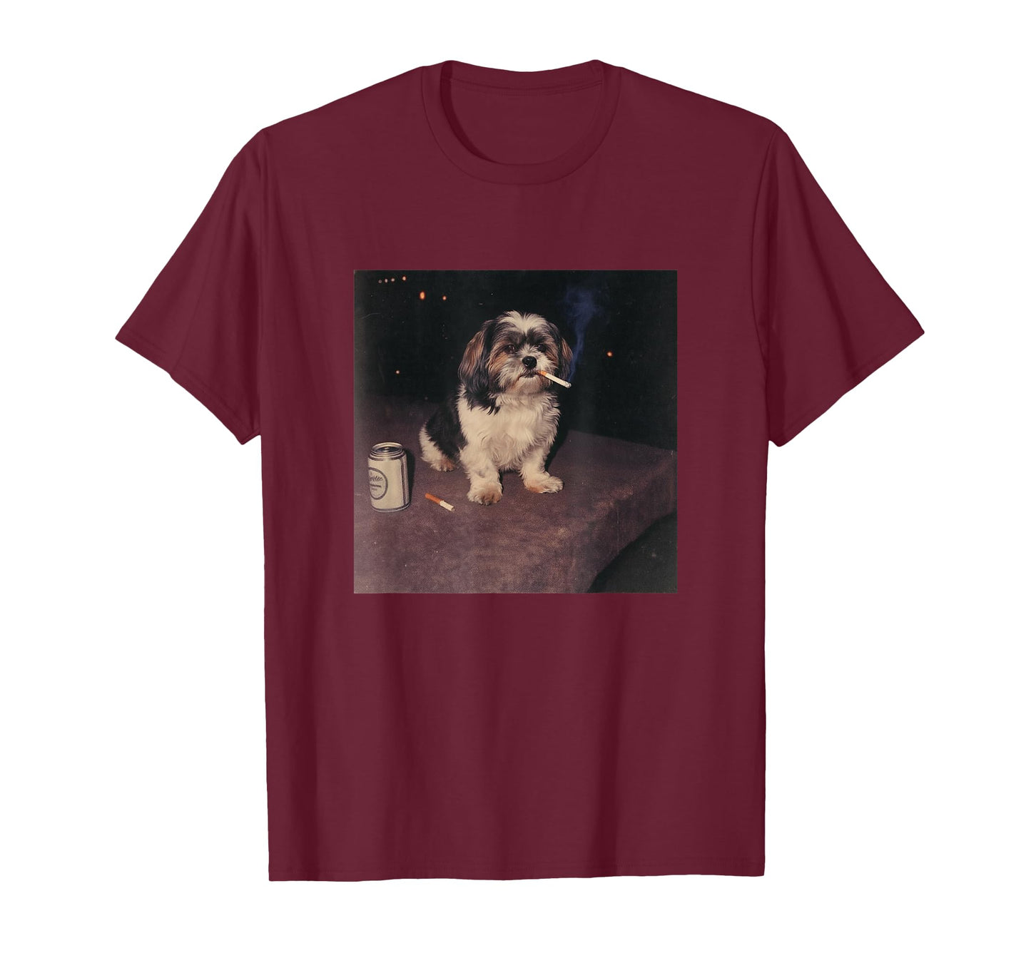 Funny Smoking Shih Tzu Dog Cigarette Beer Gen Z T-Shirt