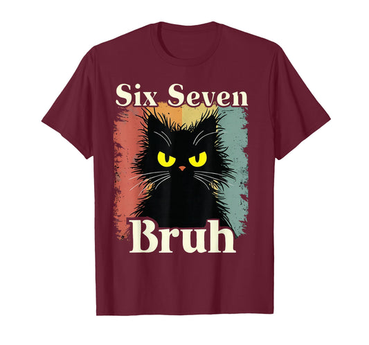 67 Halloween Funny Six Seven Meme Brainrot Cat Kids Bruh T-Shirt