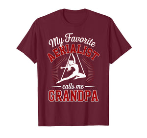 Aerial Silks Grandpa Favorite Aerialist Granddaughter Red T-Shirt