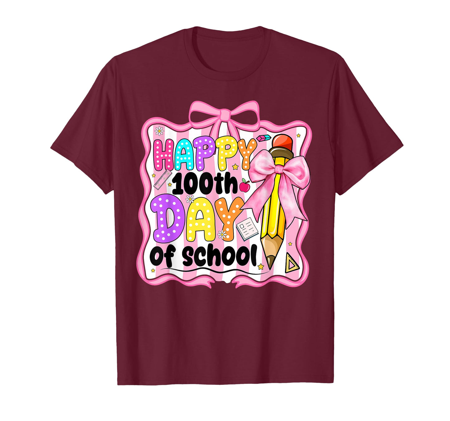 Happy 100th Day of School Preppy Girls 100 Days of School T-Shirt