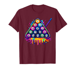 Dripping Billiard 8 Balls Pool Player Billiards Men Women T-Shirt