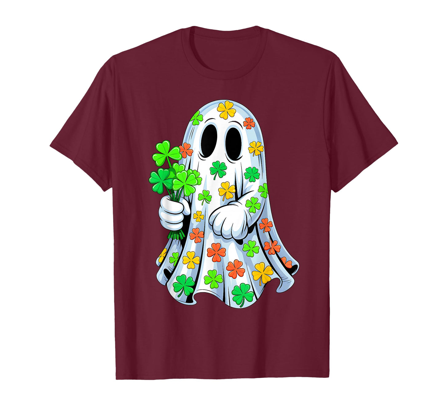 Rainbow Boo Shamrock Ghost St Patrick's Day Spooky Season T-Shirt