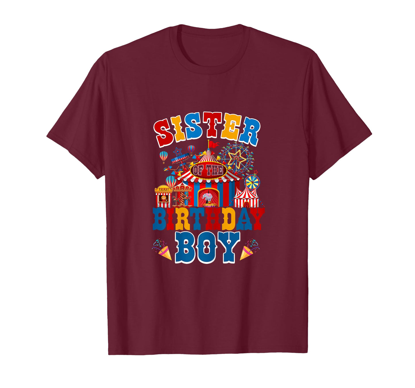 Sister of The Birthday for Boy Circus Carnival Theme Party T-Shirt