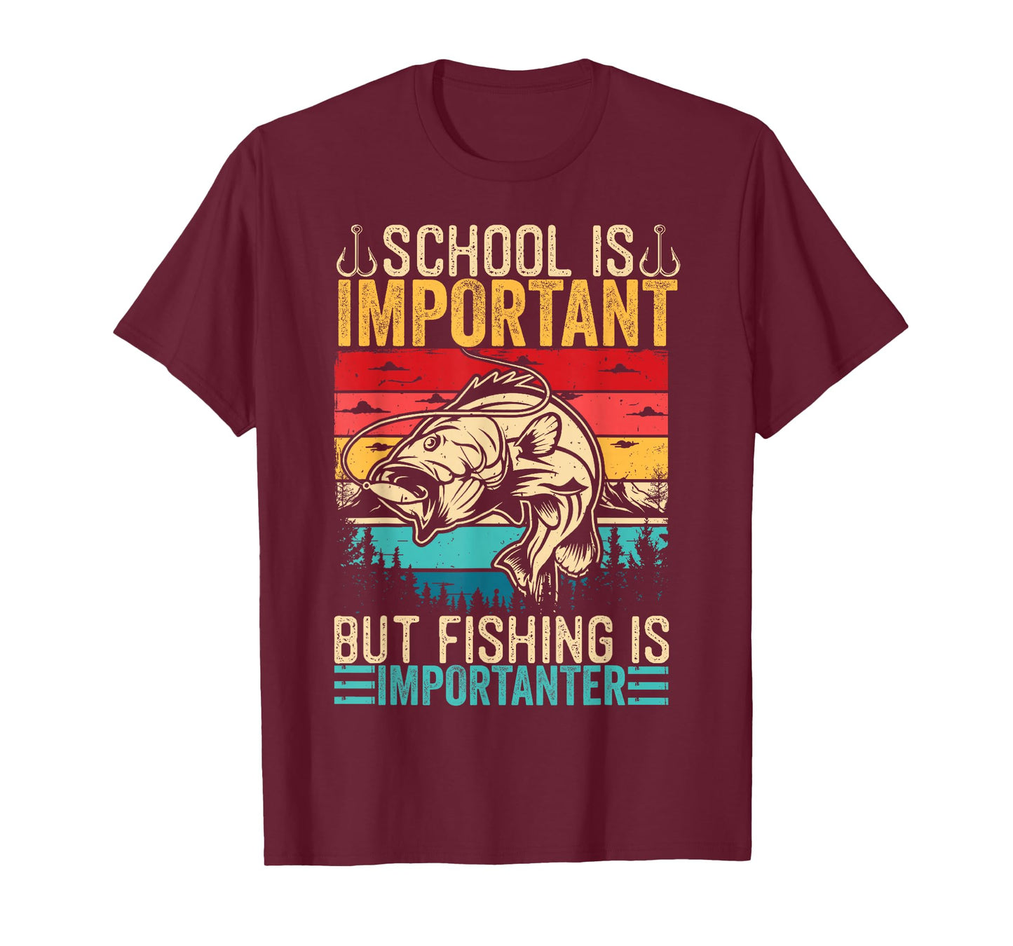 School is Important But Fishing is Importanter Fish Bass Men T-Shirt