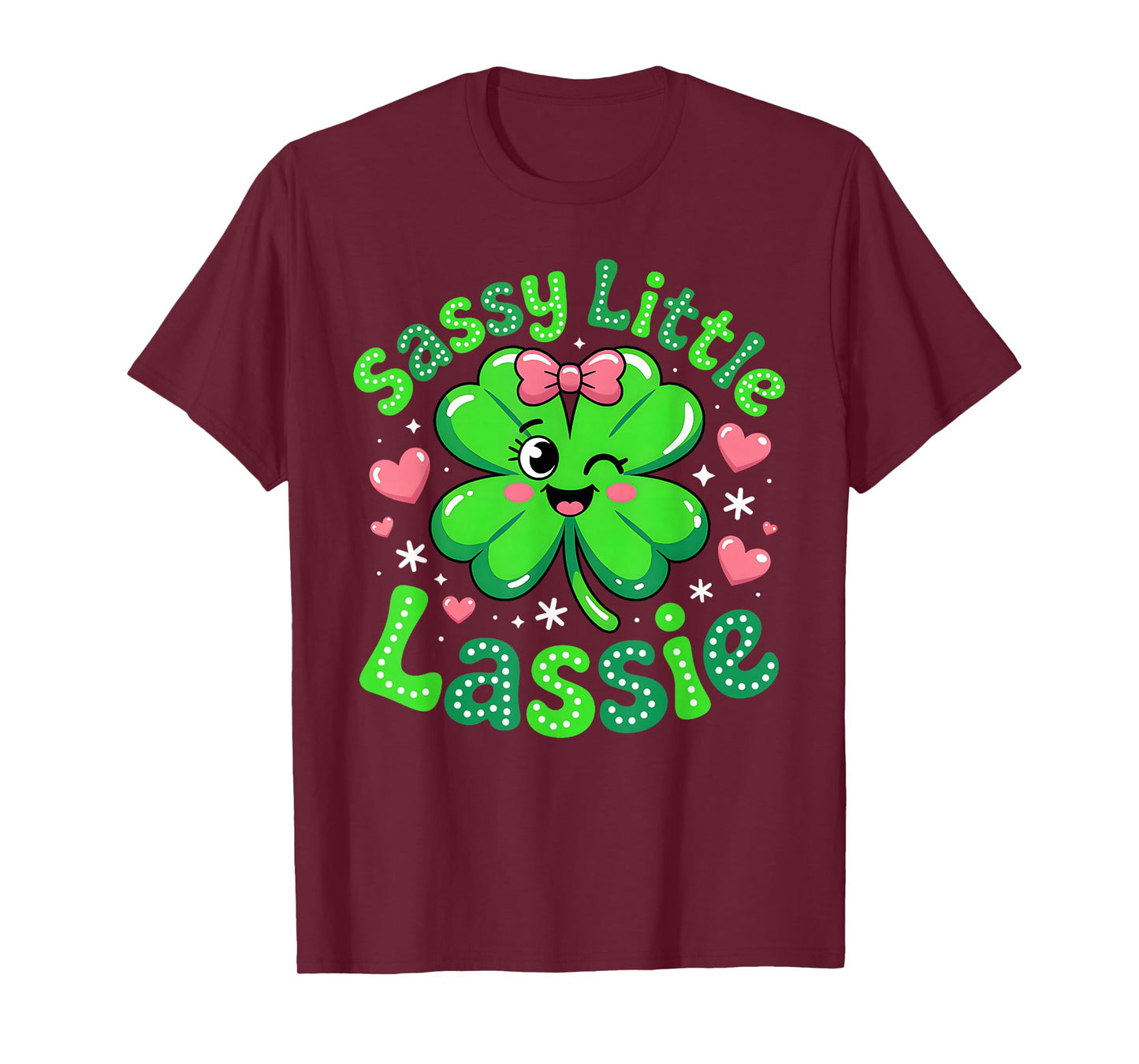 Groovy Happy St Patricks Day Sassy Little Lassie Kids Girls T-Shirt