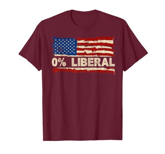 0% Liberal Zero Percent Liberal Republican Flag T-Shirt