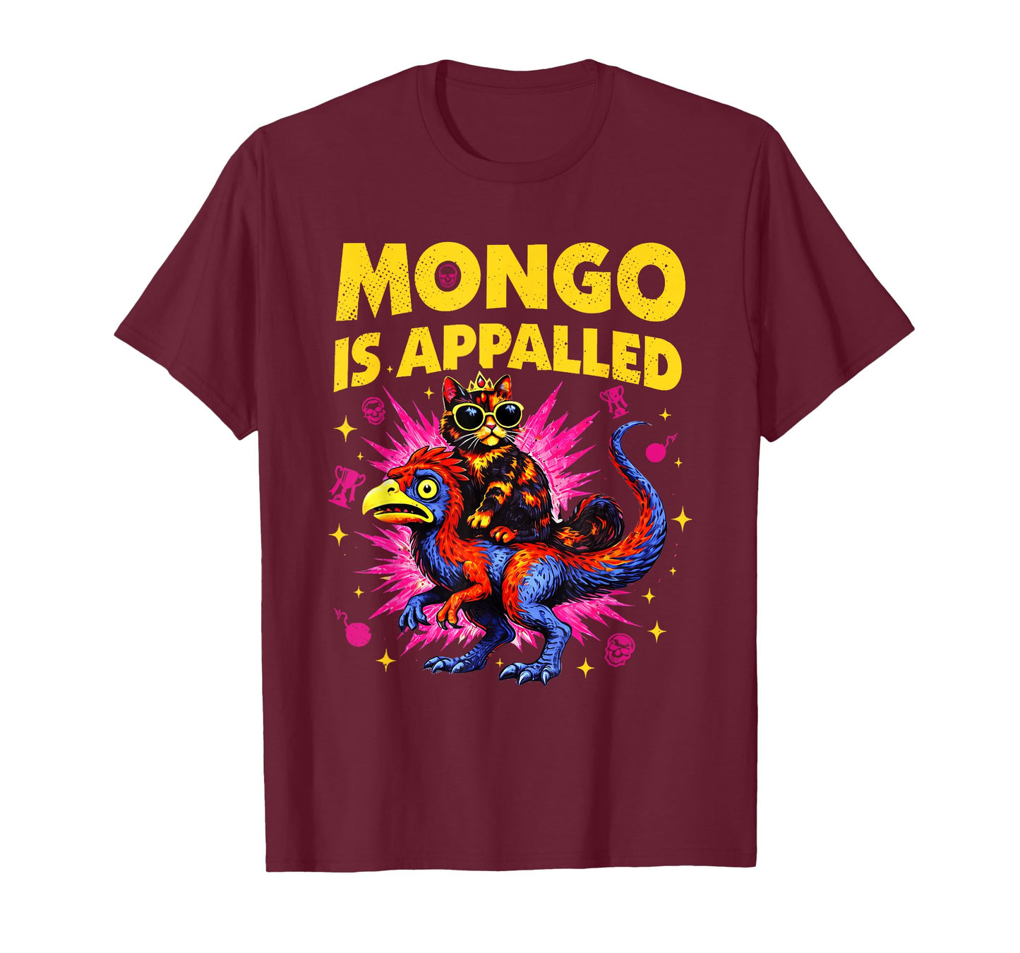 Mongo is Appalled Funny Cat Riding Dinosaur Meme T-Shirt